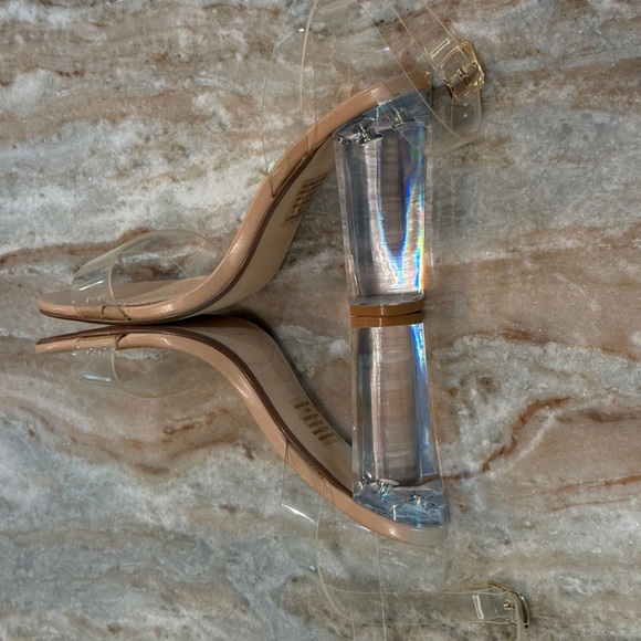 Women’s STEVE MADDEN Camille clear ankle strap block heel dress sandal- Size 8.5 - Picture 5 of 8